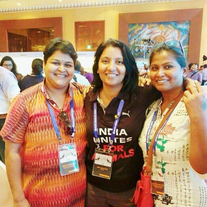 With fellow animal welfare advocates