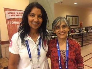 With fellow conference attendee