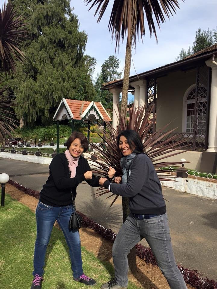 Fun moment with colleague