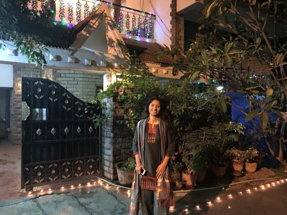 Lighting Diwali diyas